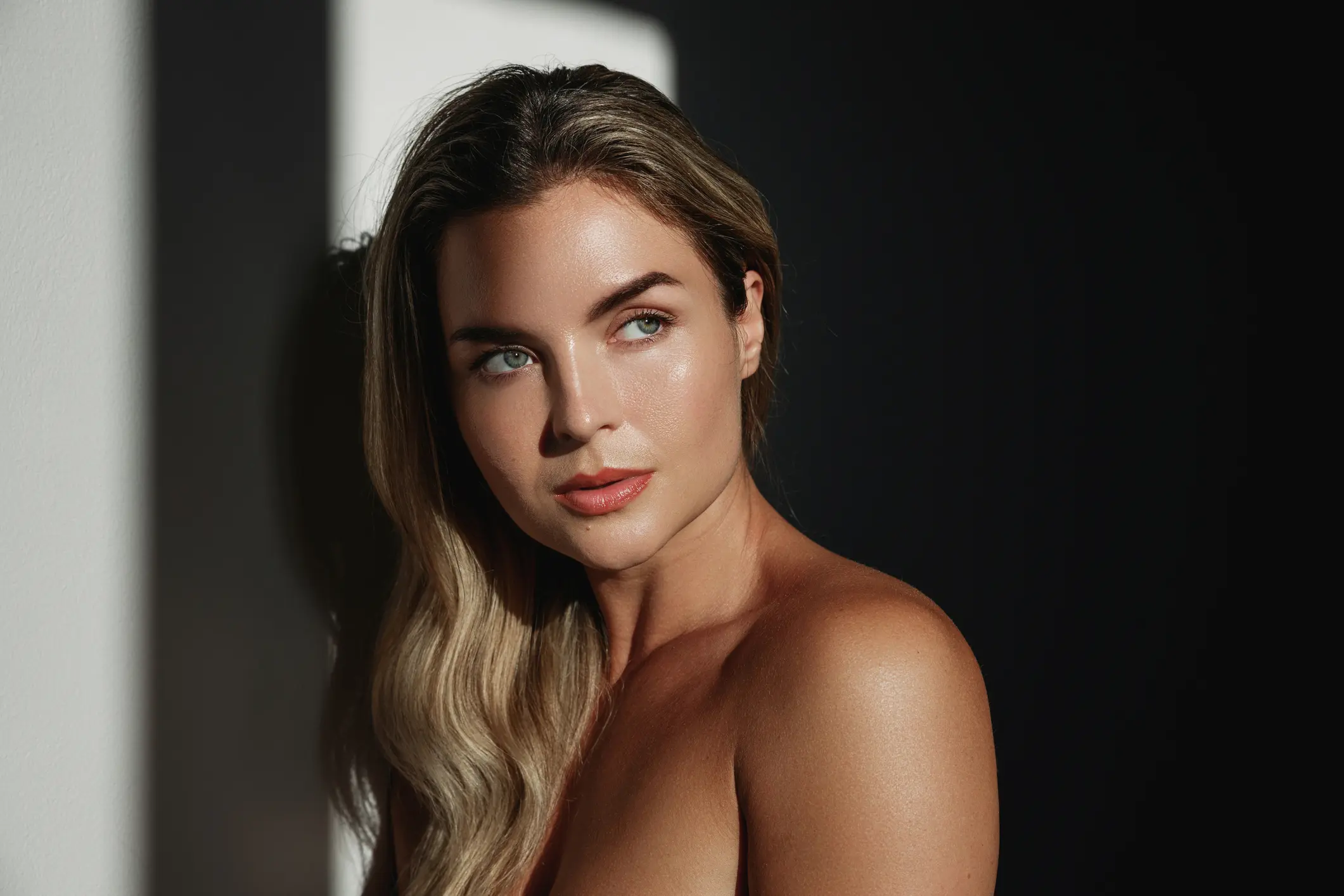 Woman with clear skin for microneedling treatment content