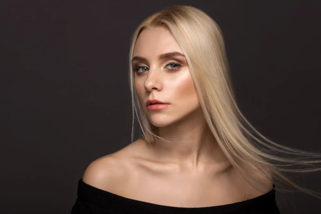 Woman with smooth facial skin for Sculptra treatment content
